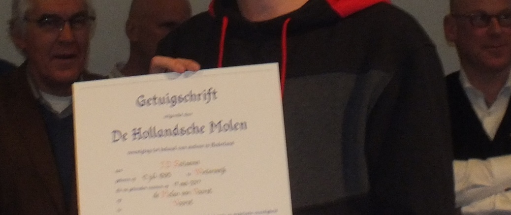 Thomas ook gediplomeerd molenaar!