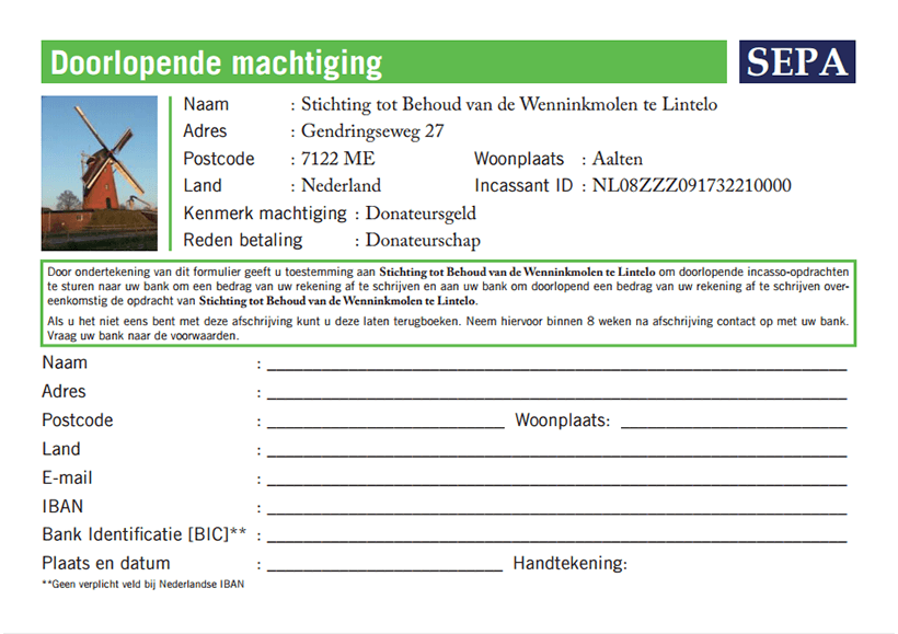 SEPA form